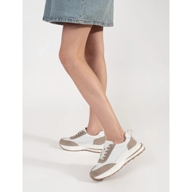 Goodin Nahkainen avoimet urheilukengät paksulla valko-beige-pohjalla valkoinen 1