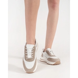 Goodin Nahkainen avoimet urheilukengät paksulla valko-beige-pohjalla valkoinen 2