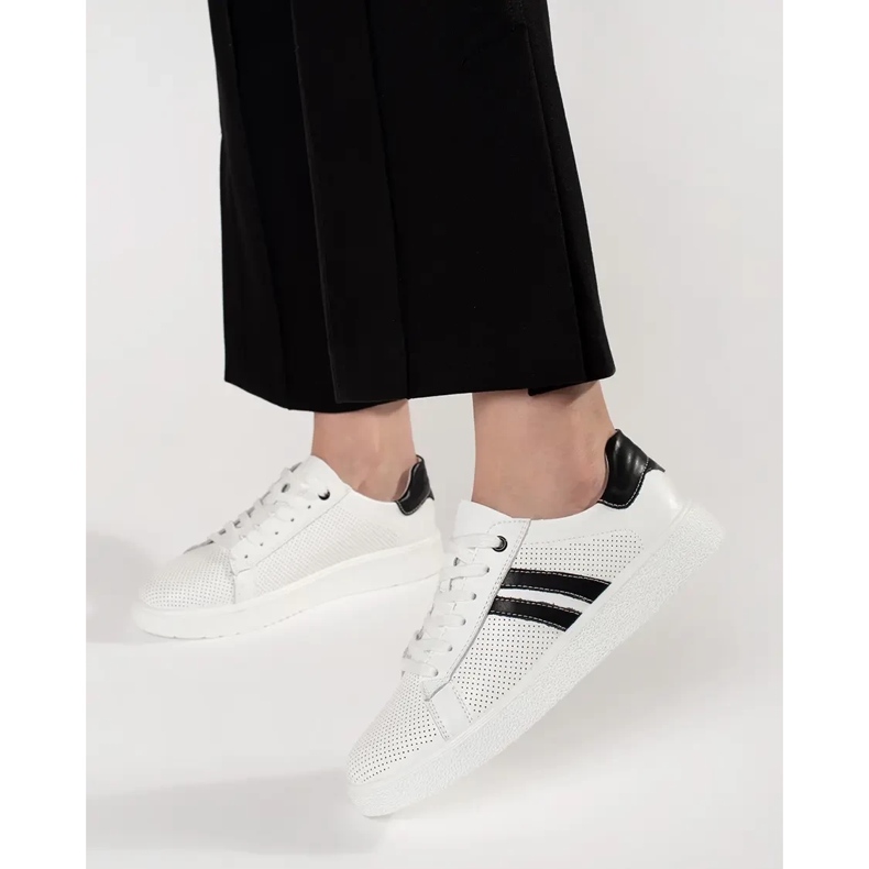 Goodin Luonnon nahasta valmistetut valkoiset avoimet lenkkarit valkoinen 1