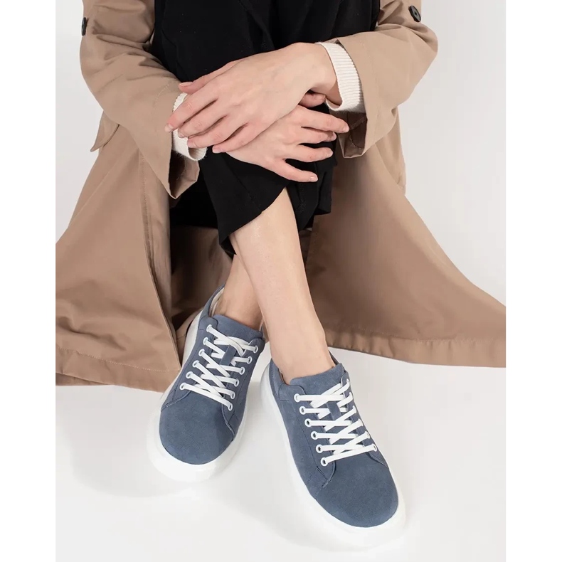 Goodin Siniset nahka -lenkkarit paksulla pohjalla sininen 1