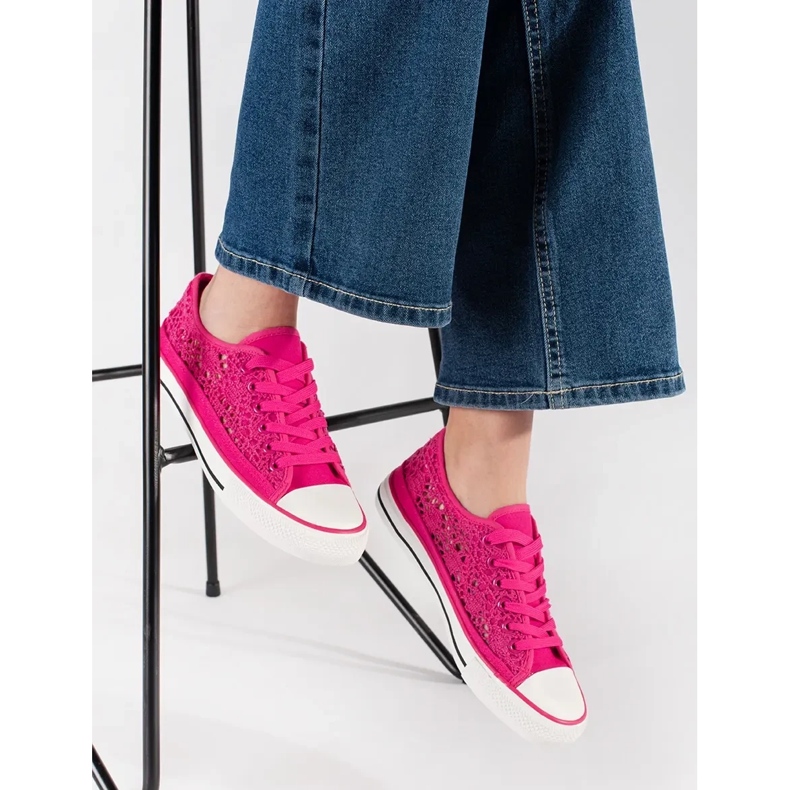 Vaaleanpunaiset avoimet lenkkarit vaaleanpunainen 1