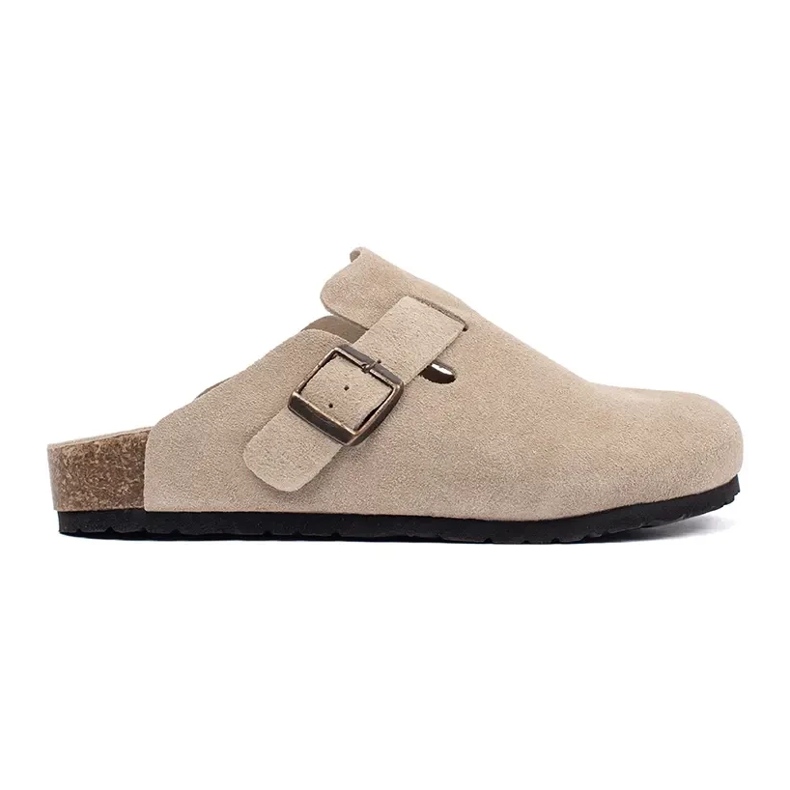 Goodin Kevyet naisten nahkaiset flopsit beige 2