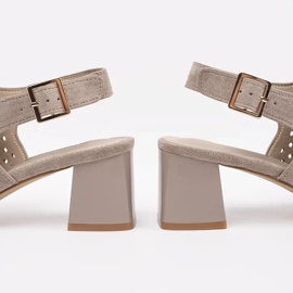 Goodin Beige Openwork Mokkanan korkokengät sandaalit 1