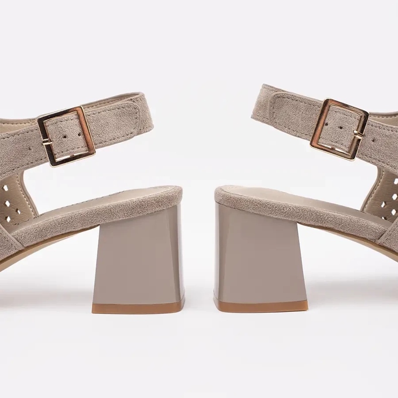 Goodin Beige Openwork Mokkanan korkokengät sandaalit 1