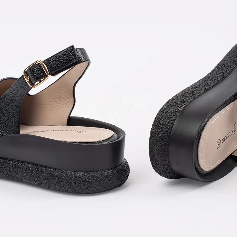 Goodin Musta mukavat naisten sandaalit 1