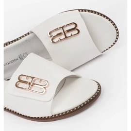 Goodin Valkoisten naisten flip flops litteällä pohjalla koristeella valkoinen 1