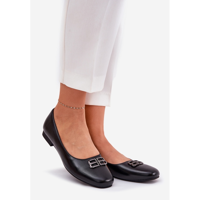 Vinceza Tyylikkät naisten balleriinit, joissa on Vincez 62206 musta 1