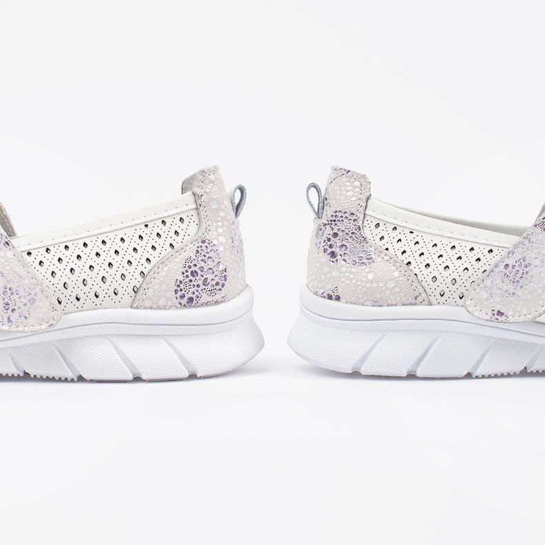 Goodin Valkoinen Openwork Leather Sports Ballerinas 1