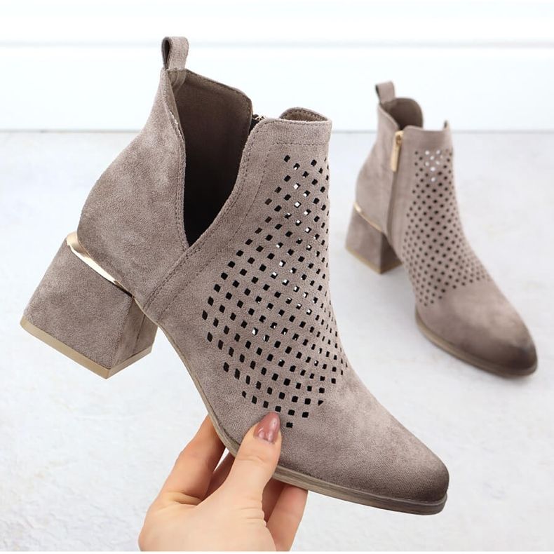 Naisten mokkanahka korkokengät harmaa potocki sz12356 1