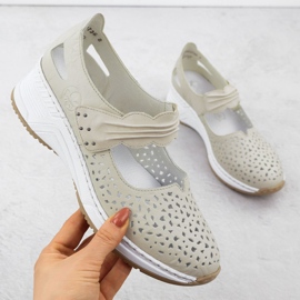 Beige nahkakengät Rieker N4382-60 1