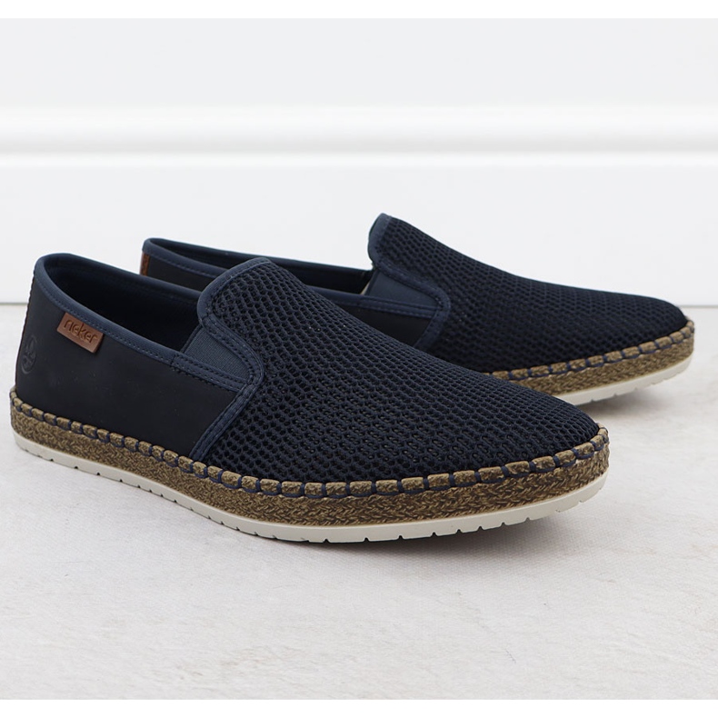 Miesten kengät asetettu Espadrilles Navy Blue Rieker B5265-14 sininen 1
