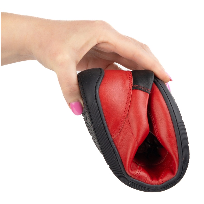 Kampol Paljain jaloin minimalistiset nahkakengät 500/39 punainen 2