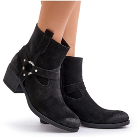 Zazoo -nahkaeristetty naisten korkokengät 60477 musta 5