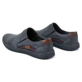 Olivier Miesten mokkasiininahka 520 tummansininen 4