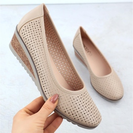 Naisten pumput Openwork Shoes Beige Vinceza 58461 1