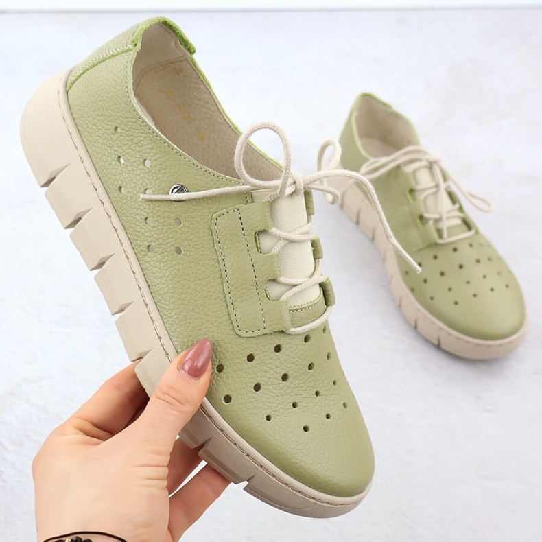 Naisten avoiminahkaiset kengät Green Helios 434 vihreä 1