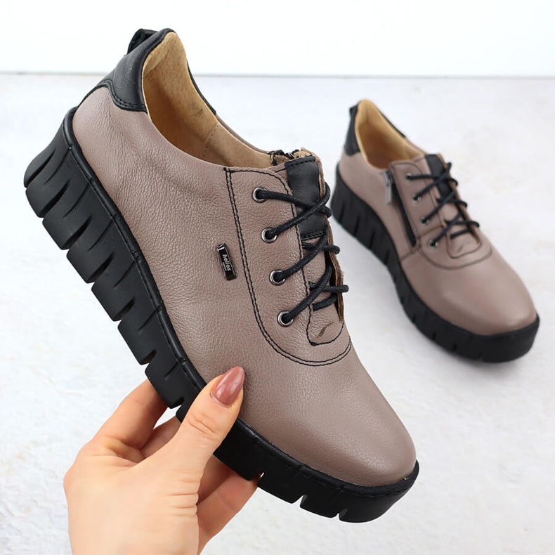 Naisten nahkakengät Khaki Helios 420: lle ruskea 1