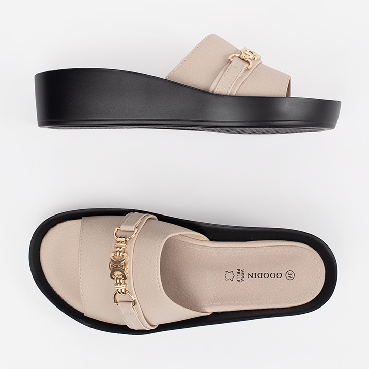 Goodin Beige naisten läpät ketjulla 2