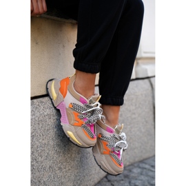 Lenkkarit Naisten urheilukengät kaksoisnauhalla khaki beige 2