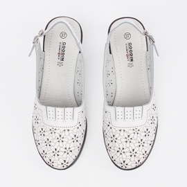 Goodin Valkoiset maalattu matalalla olevat sandaalit valkoinen 2