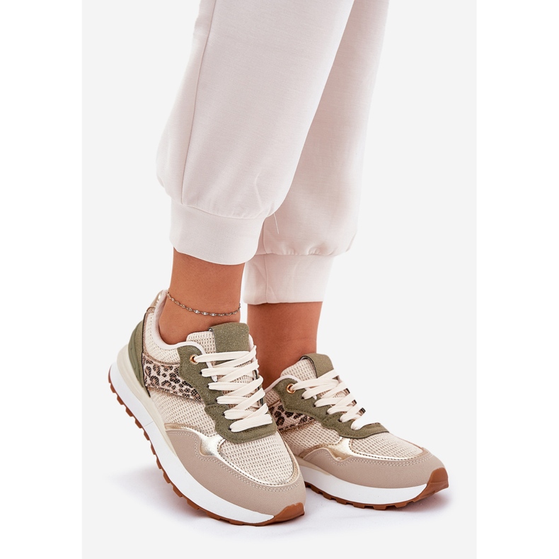 Naisten urheilukengät leopardipainalla laiturilla vihreä 1