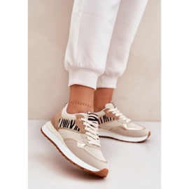 Naisten urheilukengät laiturilla Zebra Beige 3