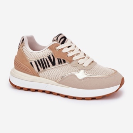 Naisten urheilukengät laiturilla Zebra Beige 5