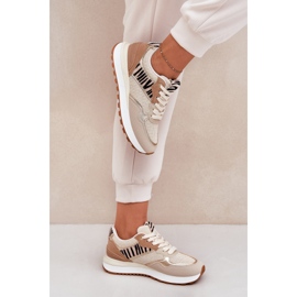 Naisten urheilukengät laiturilla Zebra Beige 4
