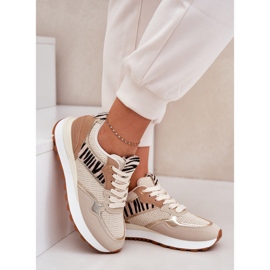 Naisten urheilukengät laiturilla Zebra Beige 8