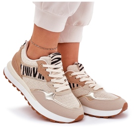 Naisten urheilukengät laiturilla Zebra Beige 11