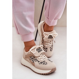 Naisten lenkkarit urheilukengät laiturilla leopard beige 7