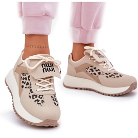 Naisten lenkkarit urheilukengät laiturilla leopard beige 11