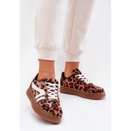 Naisten lenkkarit laiturilla Leopard Print Brown ruskea 2