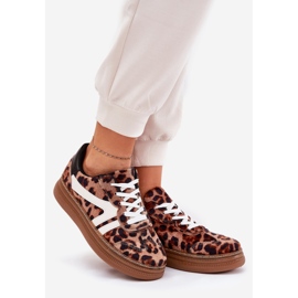 Naisten lenkkarit laiturilla Leopard Print Brown ruskea 1