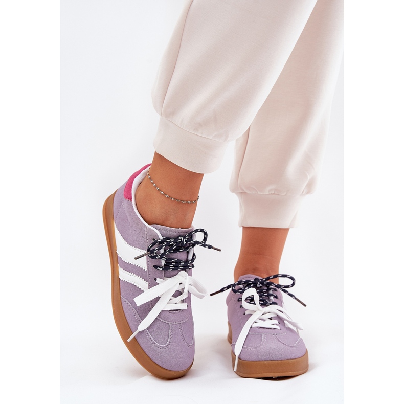 Matalat naisten lenkkarit, joissa on kaksinkertainen purppura violetti 2