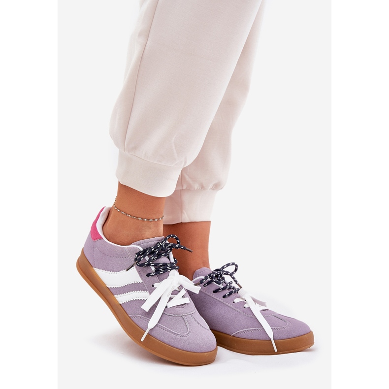 Matalat naisten lenkkarit, joissa on kaksinkertainen purppura violetti 1