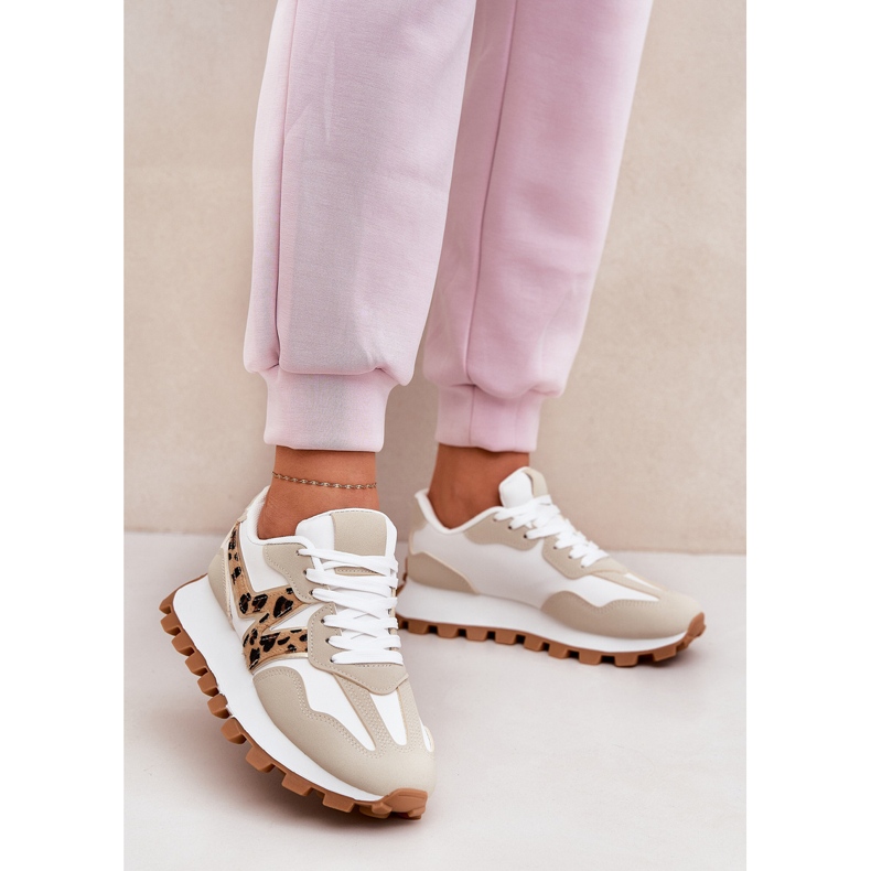 Lenkkarit urheilukengät naisten beige leopardipainatus 2