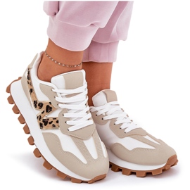 Lenkkarit urheilukengät naisten beige leopardipainatus 10