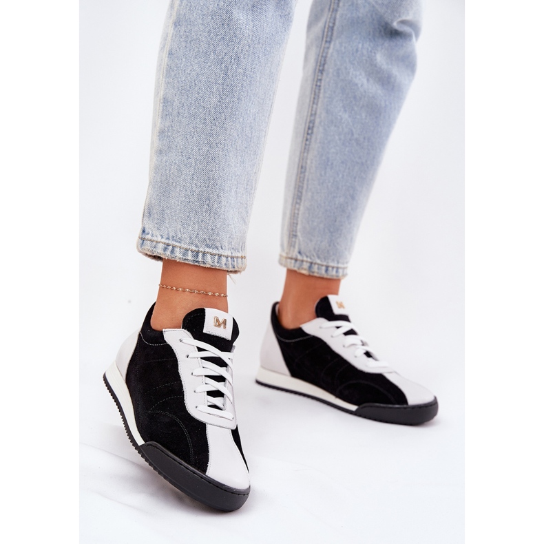 Laura Messi 2935 Naisten nahkaiset urheilukengät musta 2