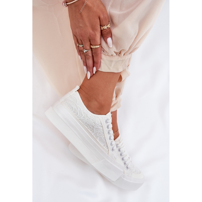 Big Star RR274747 Naisten pitsi -lenkkarit valkoinen 2