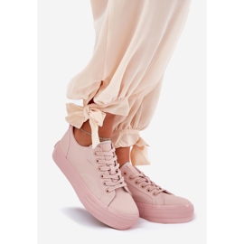 Naisten lenkkarit laiturilla Eco Leather Big Star RR274A294 Pink vaaleanpunainen 1