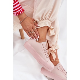 Naisten lenkkarit laiturilla Eco Leather Big Star RR274A294 Pink vaaleanpunainen 2