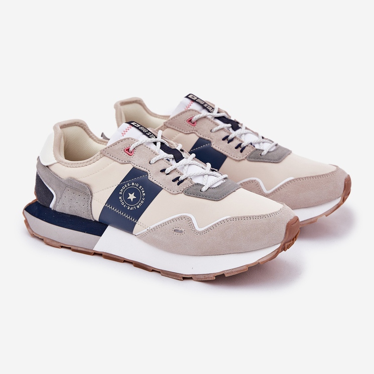 Miesten mokkanahkaisit Big Star RR174471 Hi-Polish System System -alustalla harmaa 1