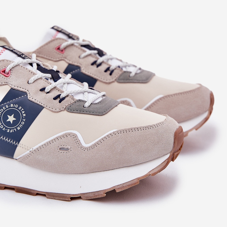 Miesten mokkanahkaisit Big Star RR174471 Hi-Polish System System -alustalla harmaa 2