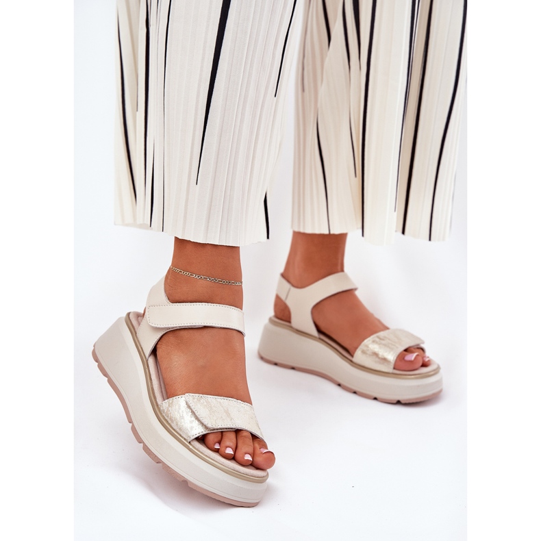 S.Barski Nahka-sandaalit Naisten alusta ja tarranauha S. Barski LR51-543 Kulta kultainen 2