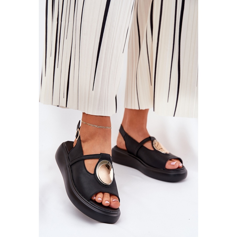 Nahka tyylikäs naisten sandaalit S.Barski Gr51-603 Musta 2