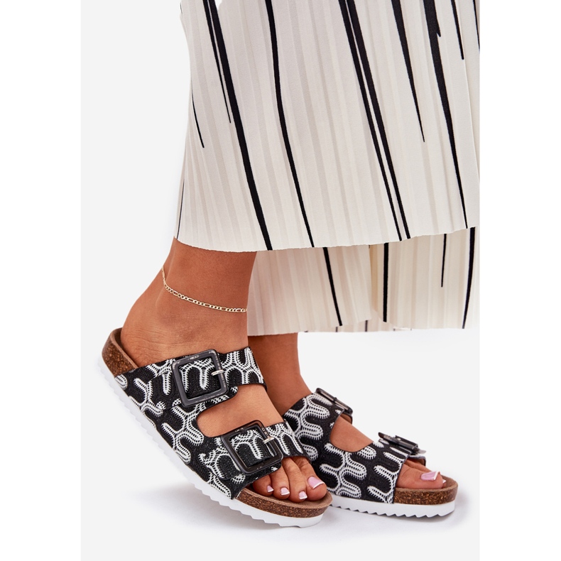 S.Barski Naisten flip flops solki ja glitter S. Barski RB51-006 Musta 1