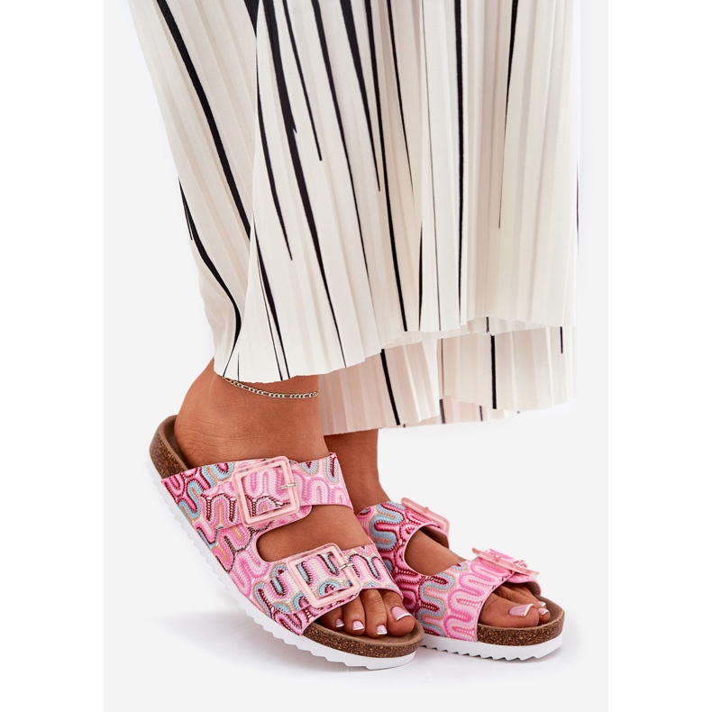 S.Barski Naisten flip flops solki ja glitter S. Barski RB51-006 Pink vaaleanpunainen 1