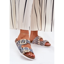 S.Barski Naisten flip flops solkilla ja glitter S. Barski RB51-006 Beige 2