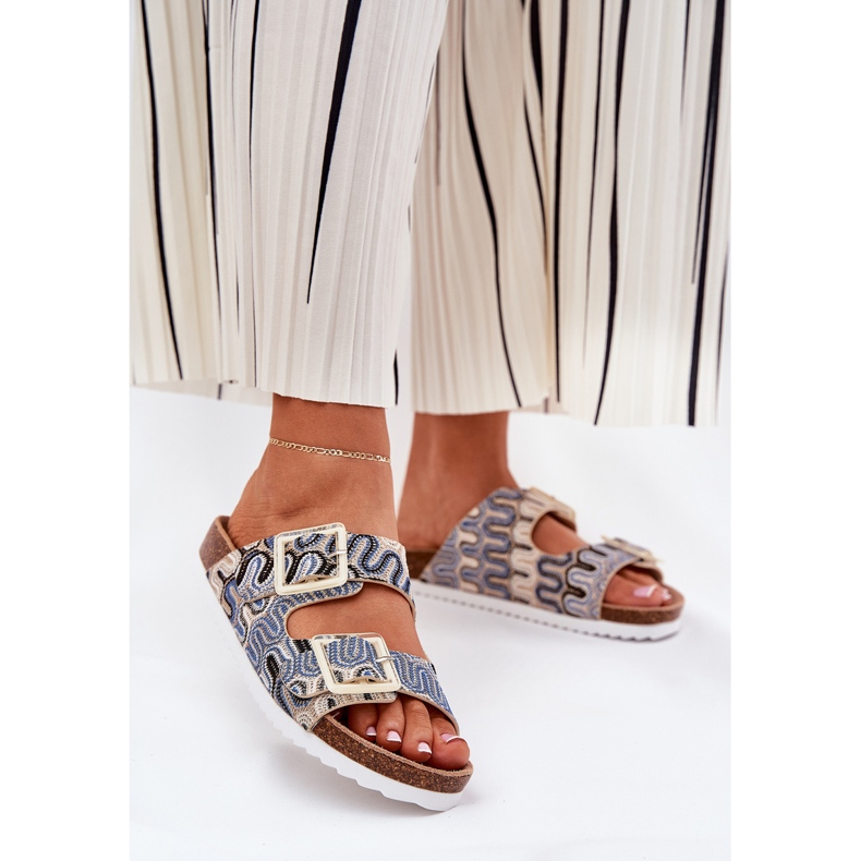 S.Barski Naisten flip flops solkilla ja glitter S. Barski RB51-006 Beige 2